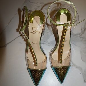 Christian Louboutin Iridescent Spikes Taiga Pumps